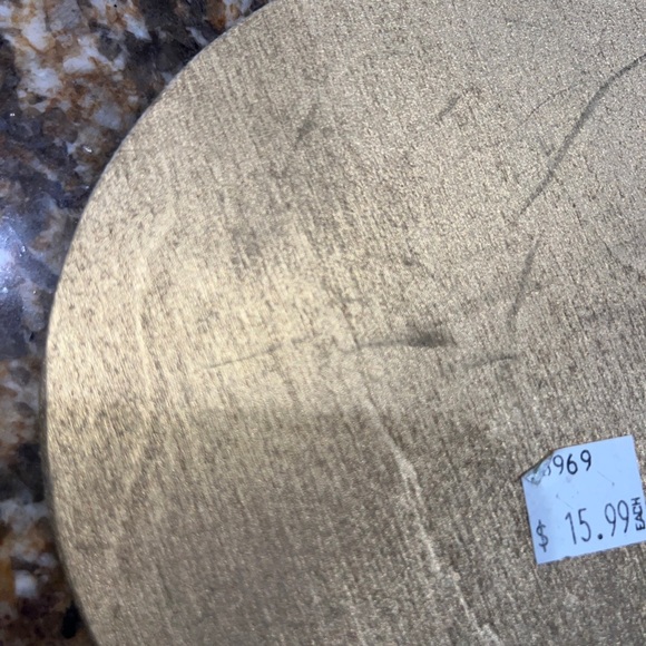 WOOD ROUND Baby Girl CHRISTMAS ORNAMENT-HANDMADE, PAINTED Baby Carriage 6”D - Picture 6 of 8